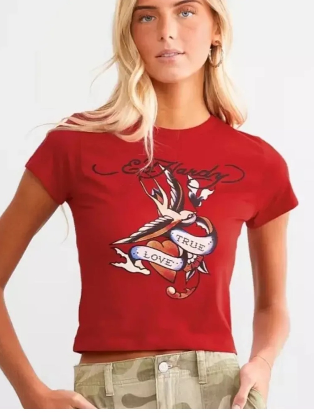 Ed Hardy Red True Love Baby Tee